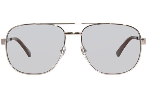 gucci gg1223s|Gucci GG1223S 004 Sunglasses Men's Silver/Green Pilot 60.